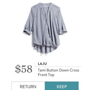 Stitchfix Laju Tami Button Down Cross Front Top L